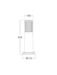 Corp de il. CARLO 400 DECO negru transp. GU10 3,5W 2,7-4-6,5K stâlp 0.4M Fumagalli 3