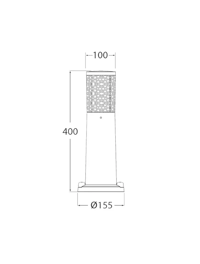 Corp de il. CARLO 400 DECO negru transp. GU10 3,5W 2,7-4-6,5K stâlp 0.4M Fumagalli 3