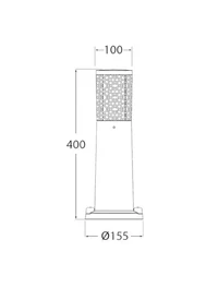 Corp de il. CARLO 400 DECO sur transp. GU10 3,5W 2,7-4-6,5K stâlp 0.4M Fumagalli 3