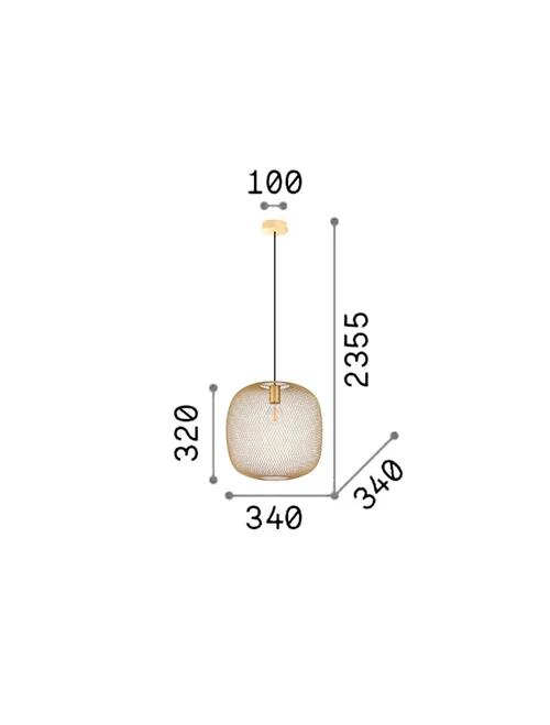 Lustră NET 1xE27 brass Ideal lux