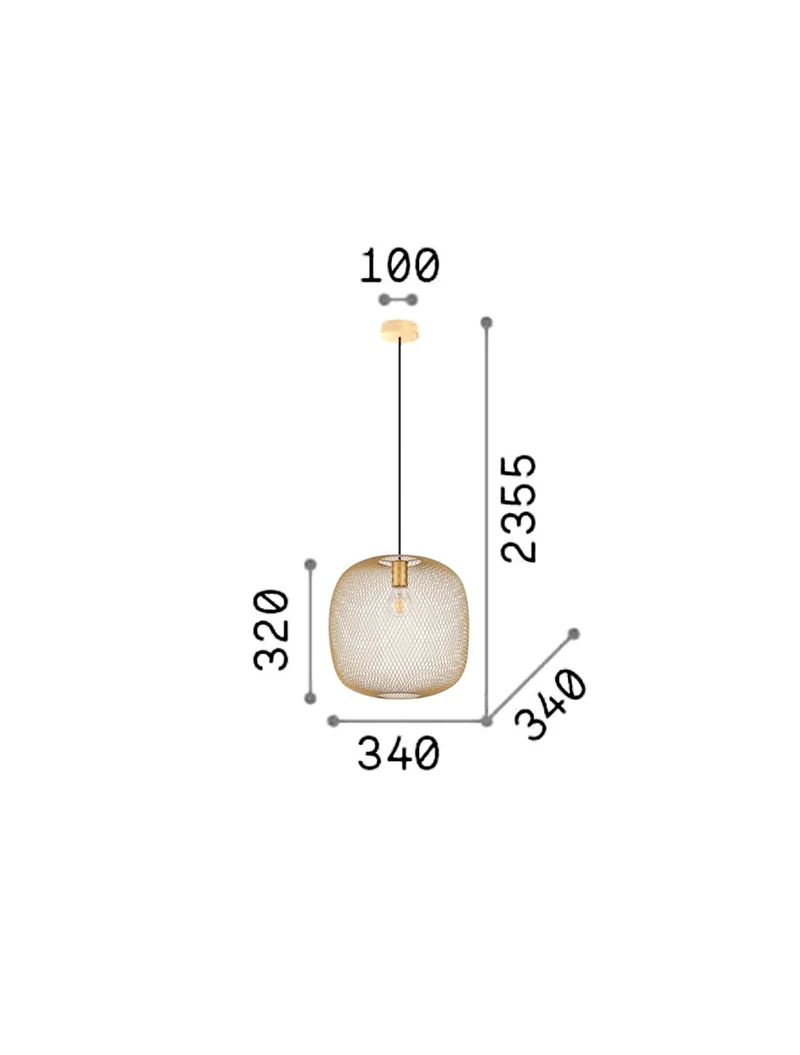 Lustra NET 1xE27 brass Ideal lux 5