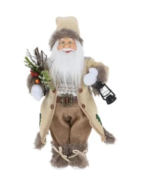 Moș Crăciun cu felinar și crenguțe 57cm