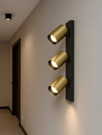 Накладной светильник 3xGU10, 60×100 мм, IP20, чёрный + золото, LUMINALED 2