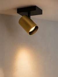 Настенный светильник 1xGU10, IP20, чёрный + золото, LUMINALED 2