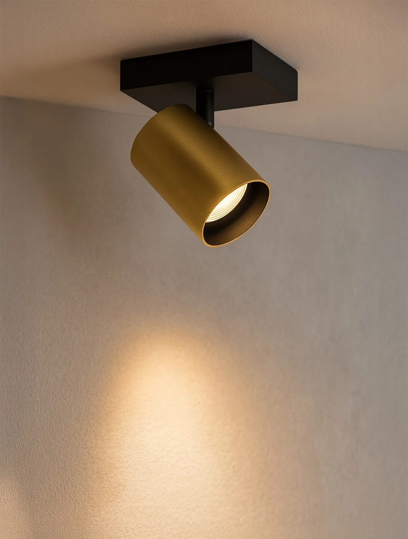 Настенный светильник 1xGU10, IP20, чёрный + золото, LUMINALED 2