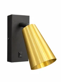 Настенный светильник с встраиванием, 1xGU10, IP20, чёрный + золото, LUMINALED