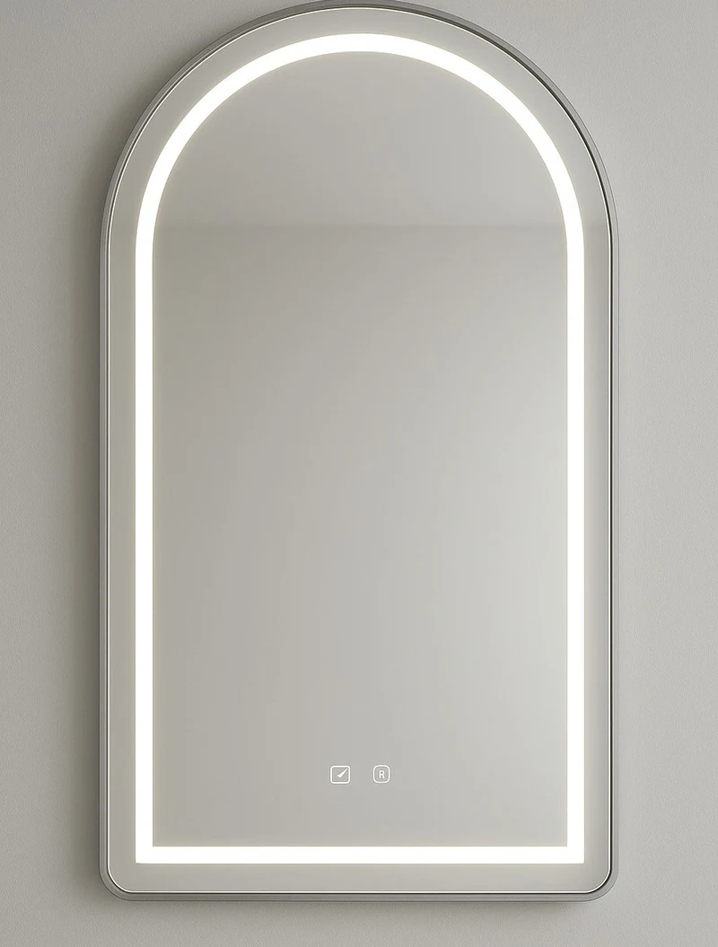Oglindă baie LED, neagră, 50x75 cm. 2