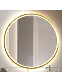 LED зеркало для ванной, золотое, диаметр 60 см. 2