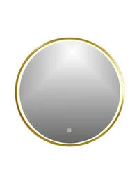 LED зеркало для ванной, золотое, диаметр 60 см.