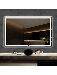 LED зеркало для ванной, черное, 50x70 см. 2