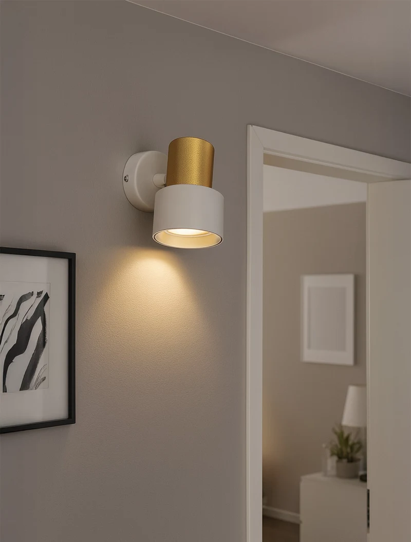 * Corp de iluminat aplicat 1*GU10 60*90 IP20 alb+aur LUMINALED 2