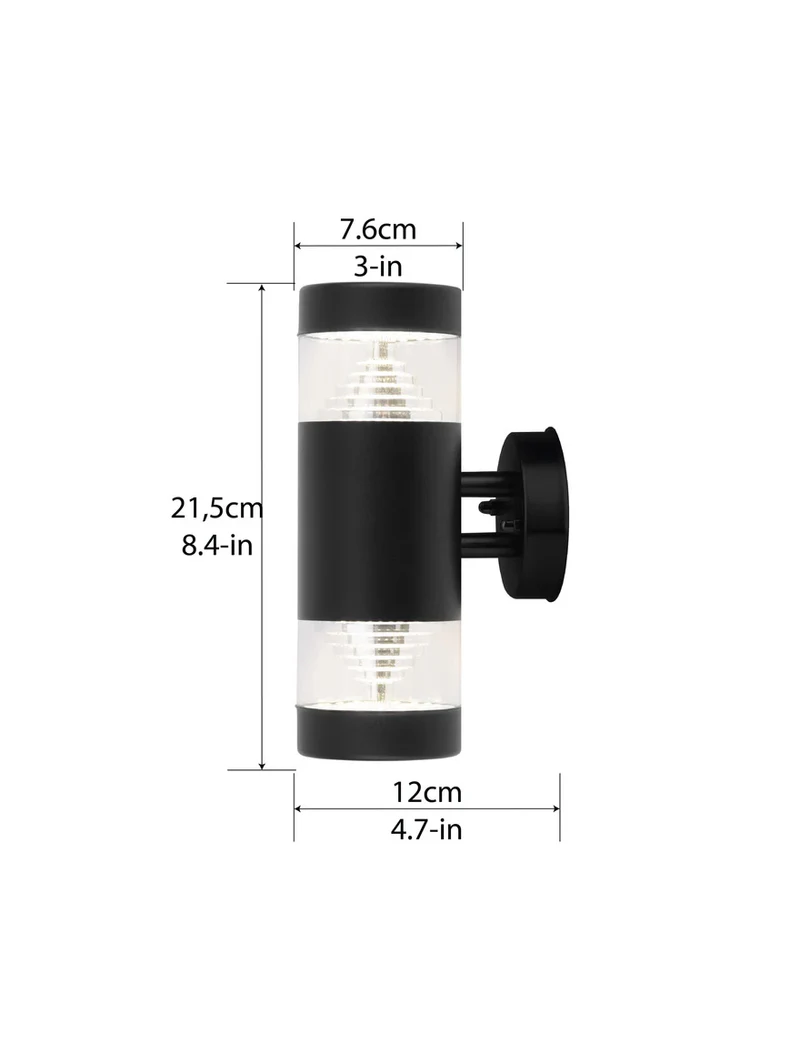 Фасадный LED-светильник 8W, 3000K, IP54, чёрный, LUMINALED 4