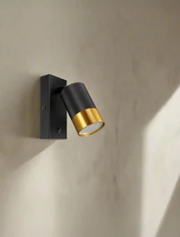 Бра с выключателем 1XGU10 IP20 черное+золото LUMINALED 2