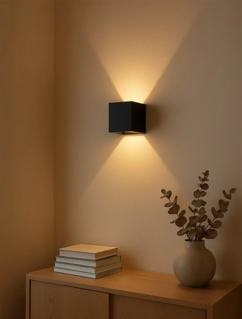 Настенный светильник 1xG9, 80×80×100 мм, IP20, чёрный, LUMINALED 2