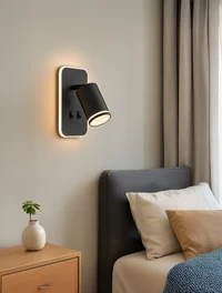 Настенный встраиваемый светильник 1xGU10 + LED 7W 3000K, IP20, чёрный, LUMINALED 2