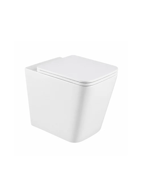 УНИТАЗ ПОДВЕСНОЙ ROMSTAL SQUARE, БЕЗОБОДКОВЫЙ, СИДЕНИЕ МИКРОЛИФТ, БЕЛЫЙ 49x34 cm