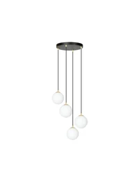 Lustră ROYAL 4XE14 negru+opal EMIBIG