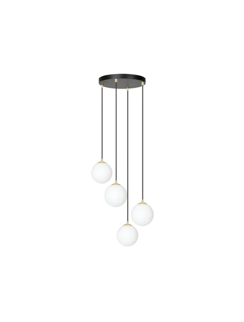 Lustră ROYAL 4XE14 negru+opal EMIBIG