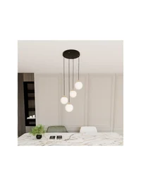 Lustră ROYAL 4XE14 negru+opal EMIBIG 5