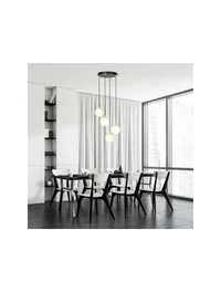 Lustră ROYAL 4XE14 negru+opal EMIBIG 8