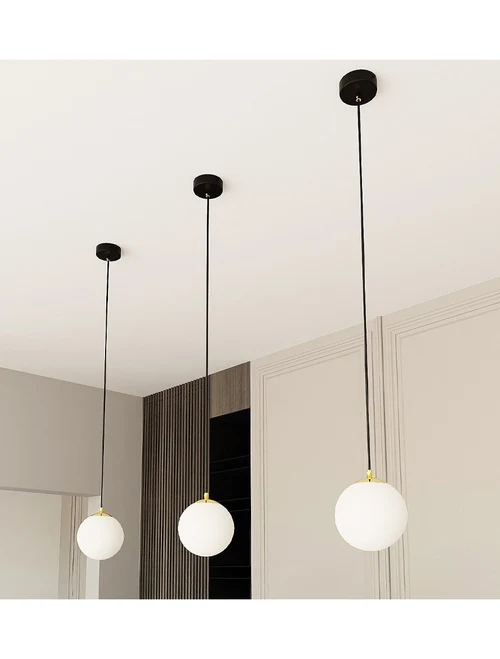 Suspensie ROYAL 1XE14 negru+opal EMIBIG