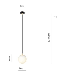 Suspensie ROYAL 1XE14 negru+opal EMIBIG 5
