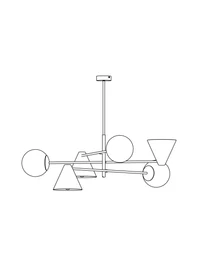 * Lustră HERMES 6XE14 negru+alb EMIBIG 3
