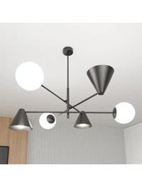 * Lustră HERMES 6XE14 negru+alb EMIBIG 5