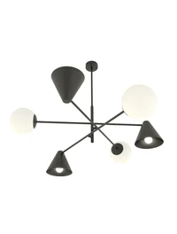 * Lustră HERMES 6XE14 negru+alb EMIBIG