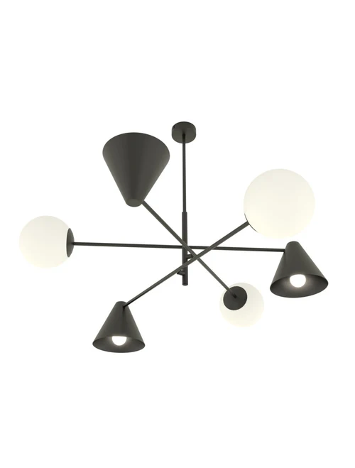 Lustră HERMES 6XE14 negru+alb EMIBIG