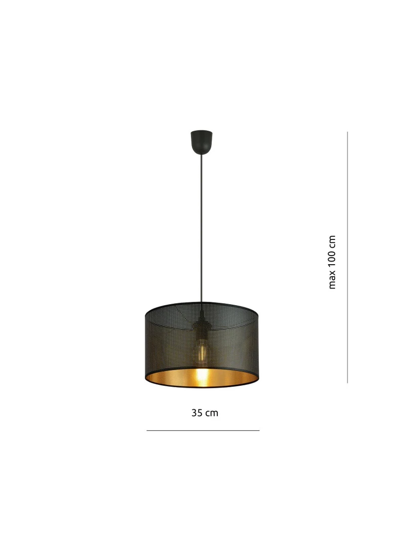Suspensie ASTON 1XE27 negru+aur EMIBIG 4