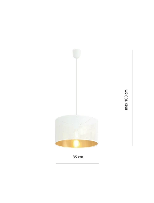 Suspensie ASTON 1XE27 alb+aur EMIBIG