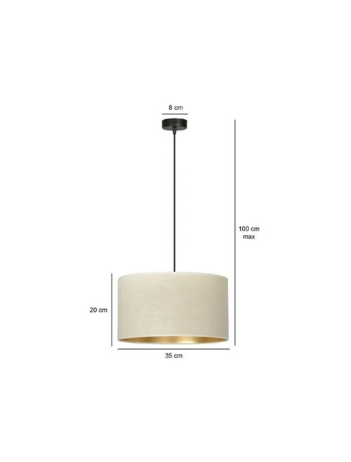 Suspensie HILDE 1XE27 alb+aur EMIBIG