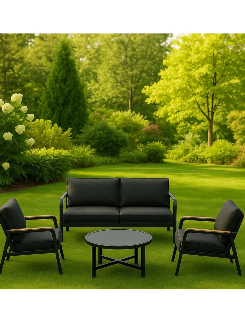 Set mobilă gradină INTI 4 piese gri Homla 2
