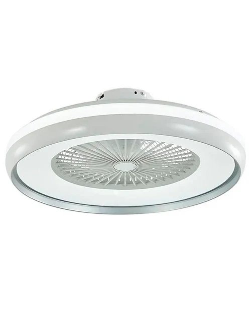 Plafonieră LED cu ventilator 45W 3000-6500K 3795lm D60x20 gri+telecomandă V-TAC