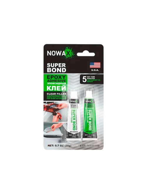 Эпоксидный двухкомпонентный клей NOWAX (для пластика), 20 г