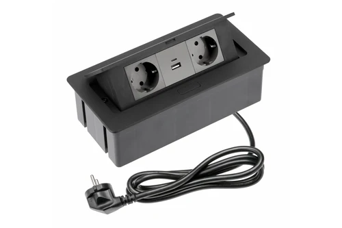 Мобильная розетка SOFT 2xShuko, USB A+C, 1,5 м, черная, GTV