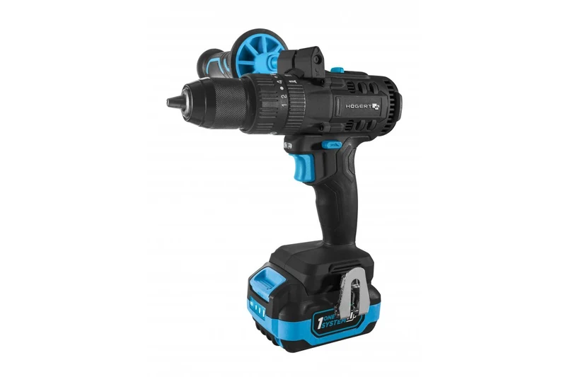 Set mașină de găurit cu percuție 80Nm 18V+acumulator 4Ah+încărcător 4A, HOGERT 2