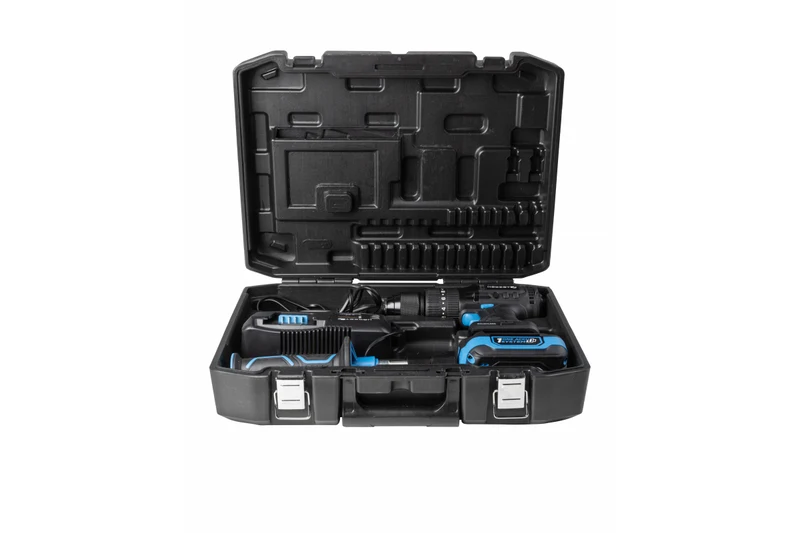 Set mașină de găurit cu percuție 80Nm 18V+acumulator 4Ah+încărcător 4A, HOGERT 3