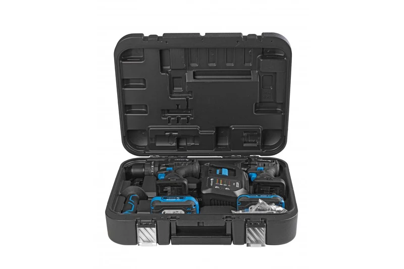 Set mașină de găurit + mașină de înșurubat cu impact, cu acumulator, HOGERT 6