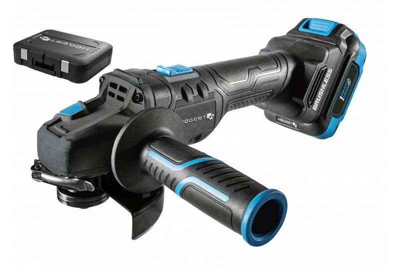 Set polizor unghiular 125 mm, 18V + 2 acumulatoare 4Ah + încărcător 4A, HOGERT 2