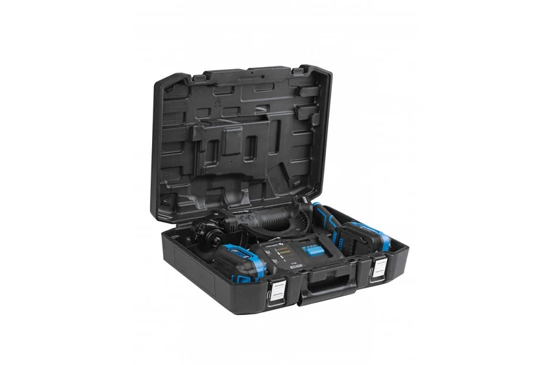 Set polizor unghiular 125 mm, 18V + 2 acumulatoare 4Ah + încărcător 4A, HOGERT 3