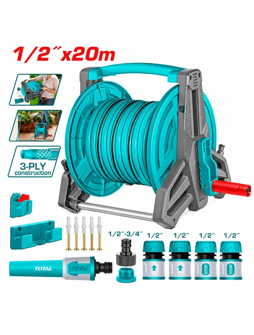 Tambur cu furtun de perete 1/2" 20m THHR20124