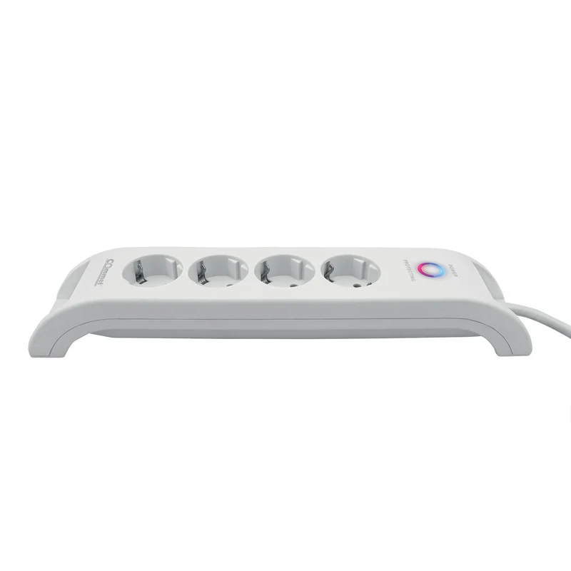 Удлинитель с 4 розетками, 2 м, с 2 входами USB-A (защита от перенапряжения), белый, 16 А, 250 В, 380-108 мм. 2