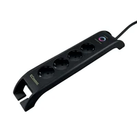 Удлинитель с 4 розетками, 2 м, с 2 входами USB-A (защита от перенапряжения), черный, 16 А, 250 В, 380-109 Commel.