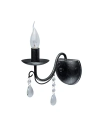 Настенный светильник GRANDE P19106-1W, 1xE14, 40W, металл, чёрный, ZUMALINE