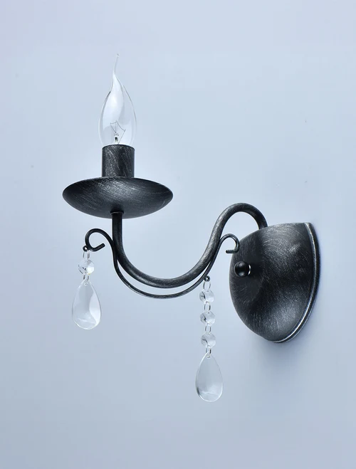 Настенный светильник GRANDE P19106-1W, 1xE14, 40W, металл, чёрный, ZUMALINE