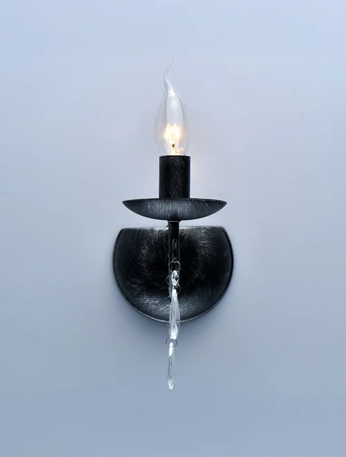 Настенный светильник GRANDE P19106-1W, 1xE14, 40W, металл, чёрный, ZUMALINE