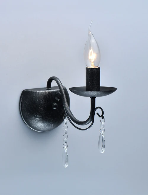 Настенный светильник GRANDE P19106-1W, 1xE14, 40W, металл, чёрный, ZUMALINE