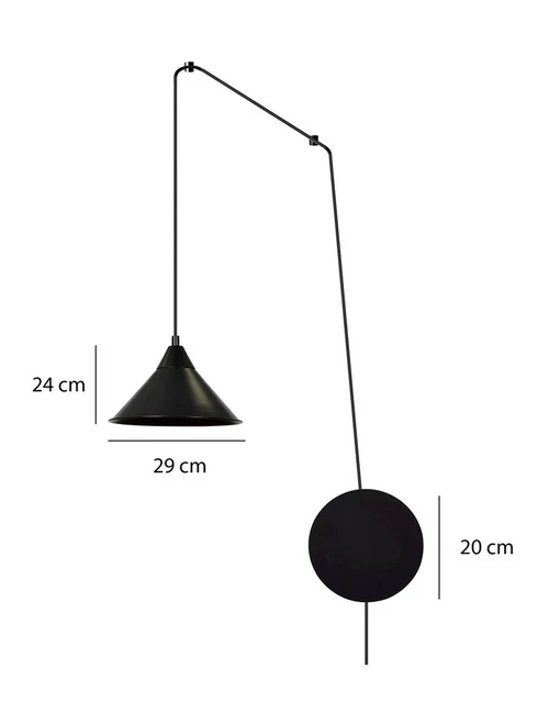 Suspensie ABRAMO 1XE27 neagră EMIBIG